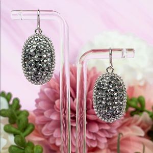 Lillia hematite Crystal encrusted earrings